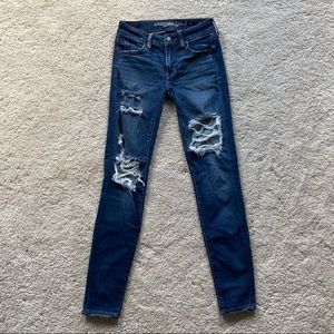 American Eagle Dark Wash Ripped Jeans